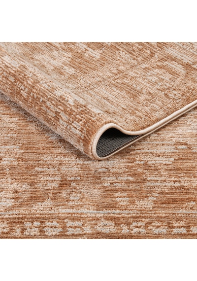 Sound Vintage Modern Dokuma Halı Salon Oturma Odası Yatak Odası Antre Dekoratif Kiremit Halı 0238a Turuncu
