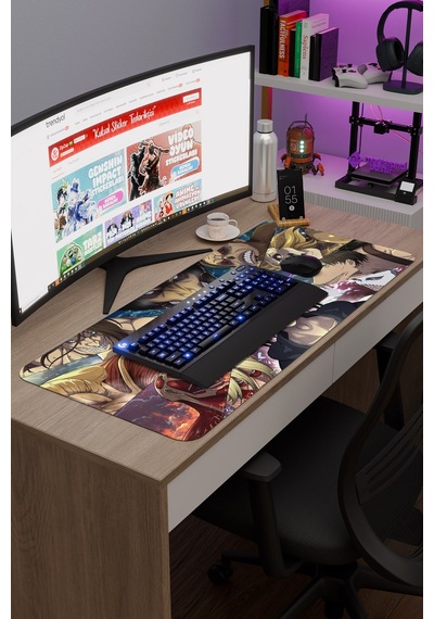 Attack On Titan Anime V1 - 90x40 Xxl Gaming Kauçuk Kaymaz Taban Mouse Pad Fare Altlığı