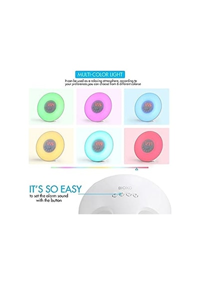 Bioxo Wake-Up Ayarlanabilir 6 Renkli Gece Lambası/Fm Radio/Alarml