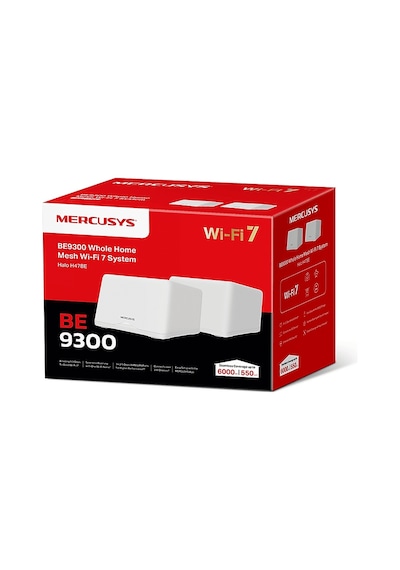 Mercusys Halo H47BE 2-Pack BE9300 3x 2.5 Gbps Portu 550 M²'ye Kadar Kapsama Wi-Fi 7 Mesh Sistemi