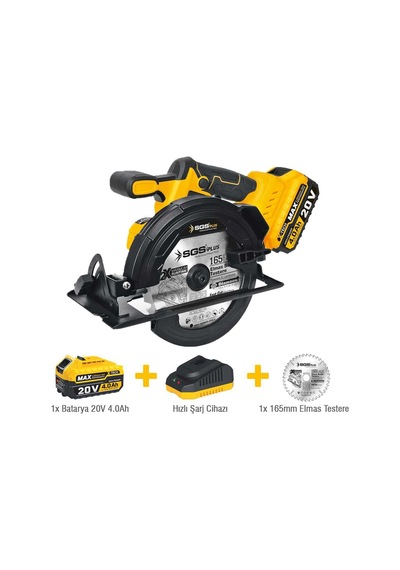 Akülü 165 Mm Sunta Kesme Makinesi Seti 4.0 Ah Kömürsüz Sgs 5541