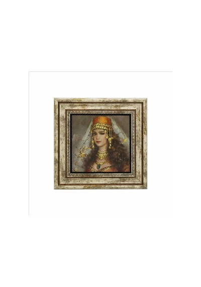 Osmanlı Kadın Çizimi Baskılı Taş Tablo 25x25