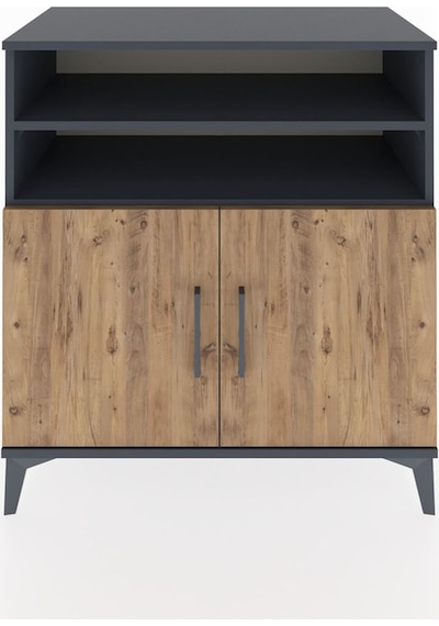 Hyperion Şifonyer 2 Raflı 2 Kapaklı 88x44x96 Antrasit-çam Antrasit