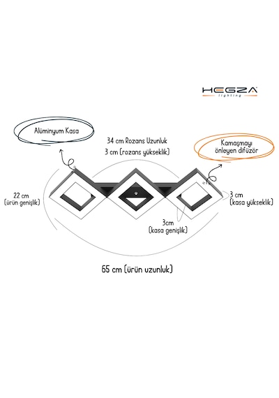 Amigo Gri Kasa, Beyaz Işık Modern Plafonyer Led Avize GRİ RENK