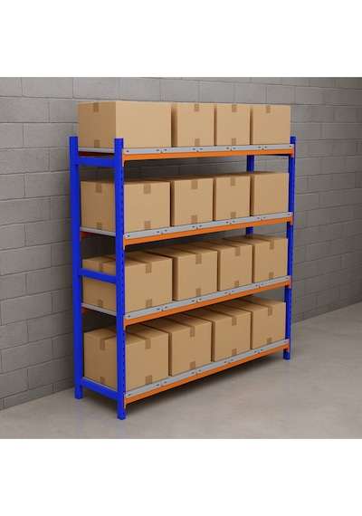 4 Katlı Depo Rafı 50x150x200 Cm Hafif Rack Raf 300-350 Kg Taşıma Kapasiteli Gri