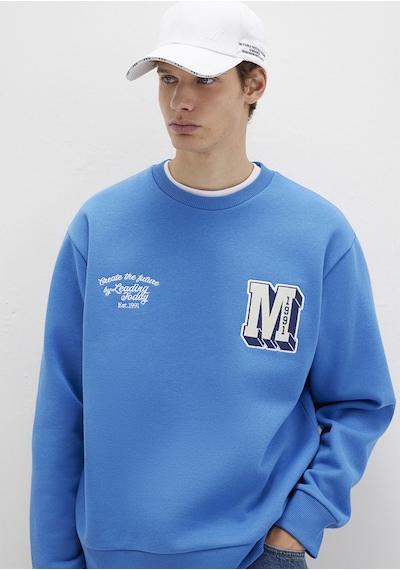 Mavi - M Logo Nakış Detaylı Mavi Sweatshirt 0s10492-81330 Mavi