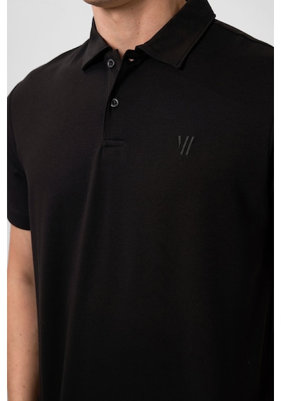 Tommylife Tommy Life Siyah Basic Göğüs Logolu Standart Kalıp Triko Polo Yaka Erkek T-shirt - 87768 Siyah