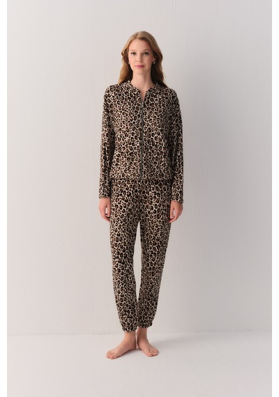 Suwen Leo Lunge Eşofman Üstü Sh27406628s1293 Leopar Desenli