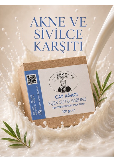 Çay Ağacı Özlü Zeytin Yağlı Eşek Sütü Sabunu 100 Gr