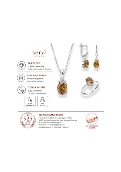 Servi 925 Ayar Gümüş Clara Set-86