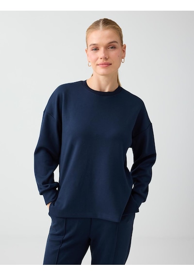Jimmy Key Lacivert Rahat Kesim Bisiklet Yaka Modal Sweatshirt 6ww238605494