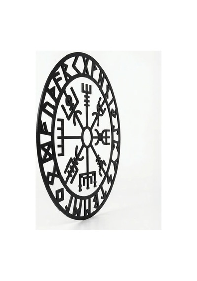 Viking Pusulası Vegvisir Duvar Tablosu Mdf Lazer Kesim Nordik Duvar Süsü Modern Dekor Renk