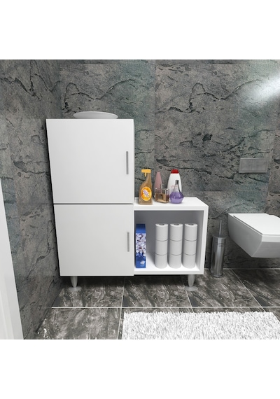 Moonlife 2 Kapaklı L Çok Amaçlı Banyo Dolabı Beyaz