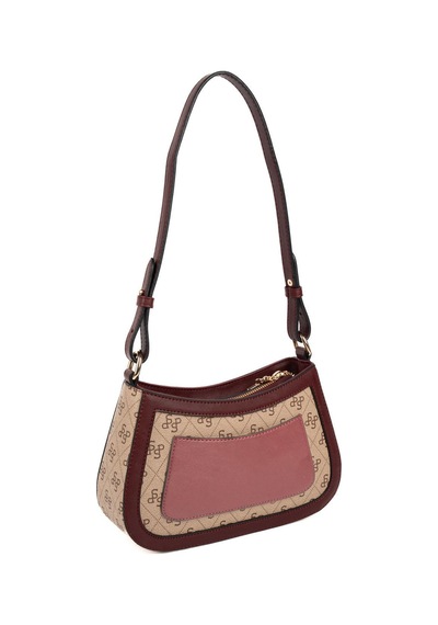 Silver Polo Sp1132 Kadın Çapraz Çanta Monogram Koyu Bej-bordo