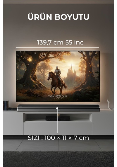 Hp-tv05 Soundbar Kablosuz Ev Sinema Sistemi Stereo Hd Ses Kalitesi 80w Led Ekranlı