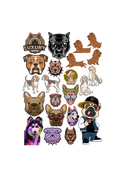 Köpek Sticker Set 11 25 Parça Telefon, Tablet, Defter, Laptop Sticker