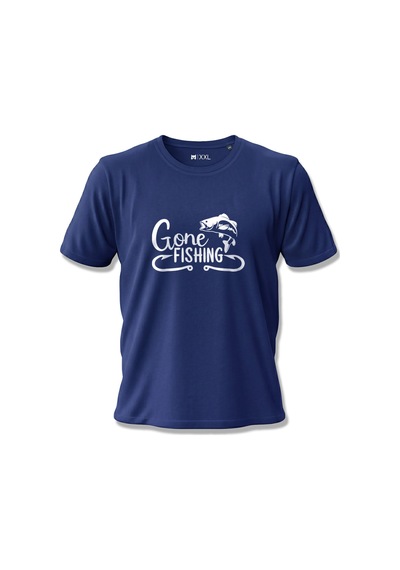 North Whiskers "gone Fishing" Balık Baskılı %100 Pamuklu Lacivert Outdoor Tişört Lacivert - 875688990 Lacivert - 875688990 Lacivert