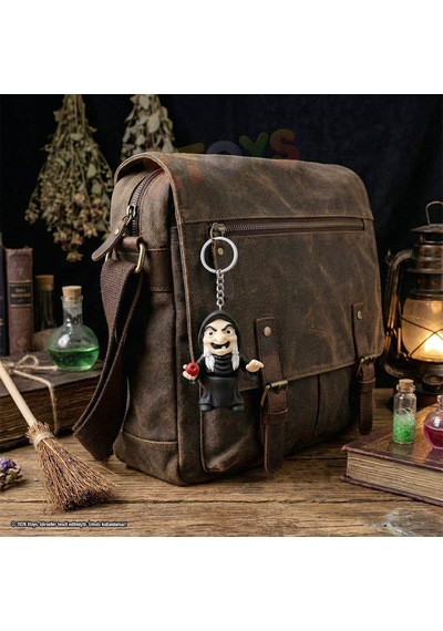 Cadı Figürü Anahtarlık, Hediyelik Halloween Çanta Aksesuarı Ve Hareketli Oyuncak Wicka Beyaz - Siyah