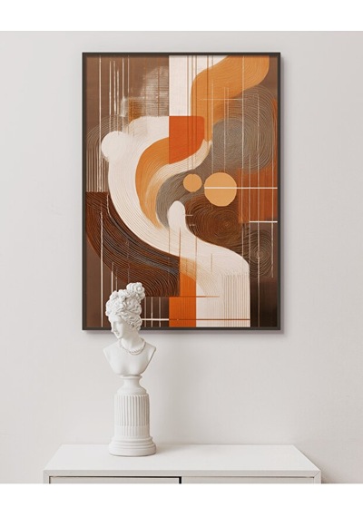 Tablo Ahşap Çerçeveli Tablo Çerçeveli Poster Soyut Kum Fırtınası , Soyut Tablo