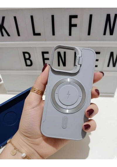 Apple Uyumlu iPhone 16 Pro Magsafe Kılıf Modeli Gri