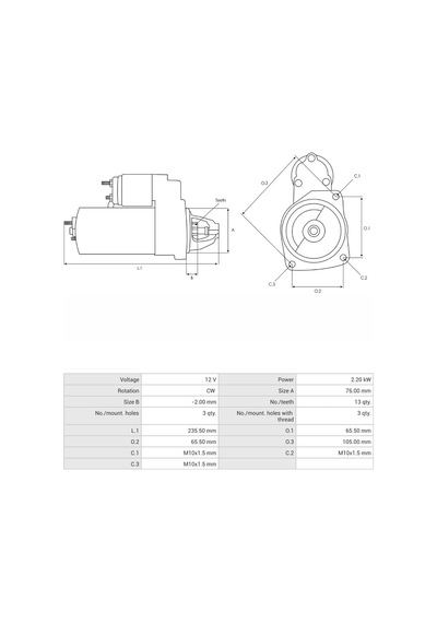Valeo 12v Marş Motoru 13 Diş 2.2 Kw Volvo S60/s80/s90/v40/v60/v70/v90/xc 40/xc60/xc70/xc90