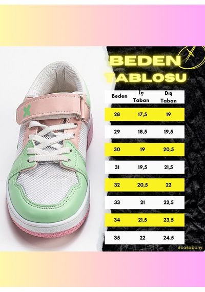 Casa Mint Pembe Kız Çocuk Sneakers Pembe