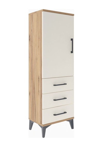 Arges Dolap 2 Raflı 3 Çekmeceli Tek Kapaklı 44x30x134 Çam-aytaşı Atlas Çam
