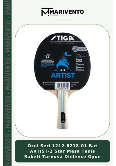 Özel Seri 1212-6218-01 Bat Artıst-2 Star Masa Tenis Raketi Turnuva Dinlence Oyun
