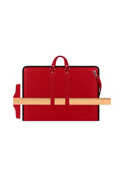 Lexroo 40x55 Cm Suni Deri Profesyonel Resim Proje Çantası Kırmızı