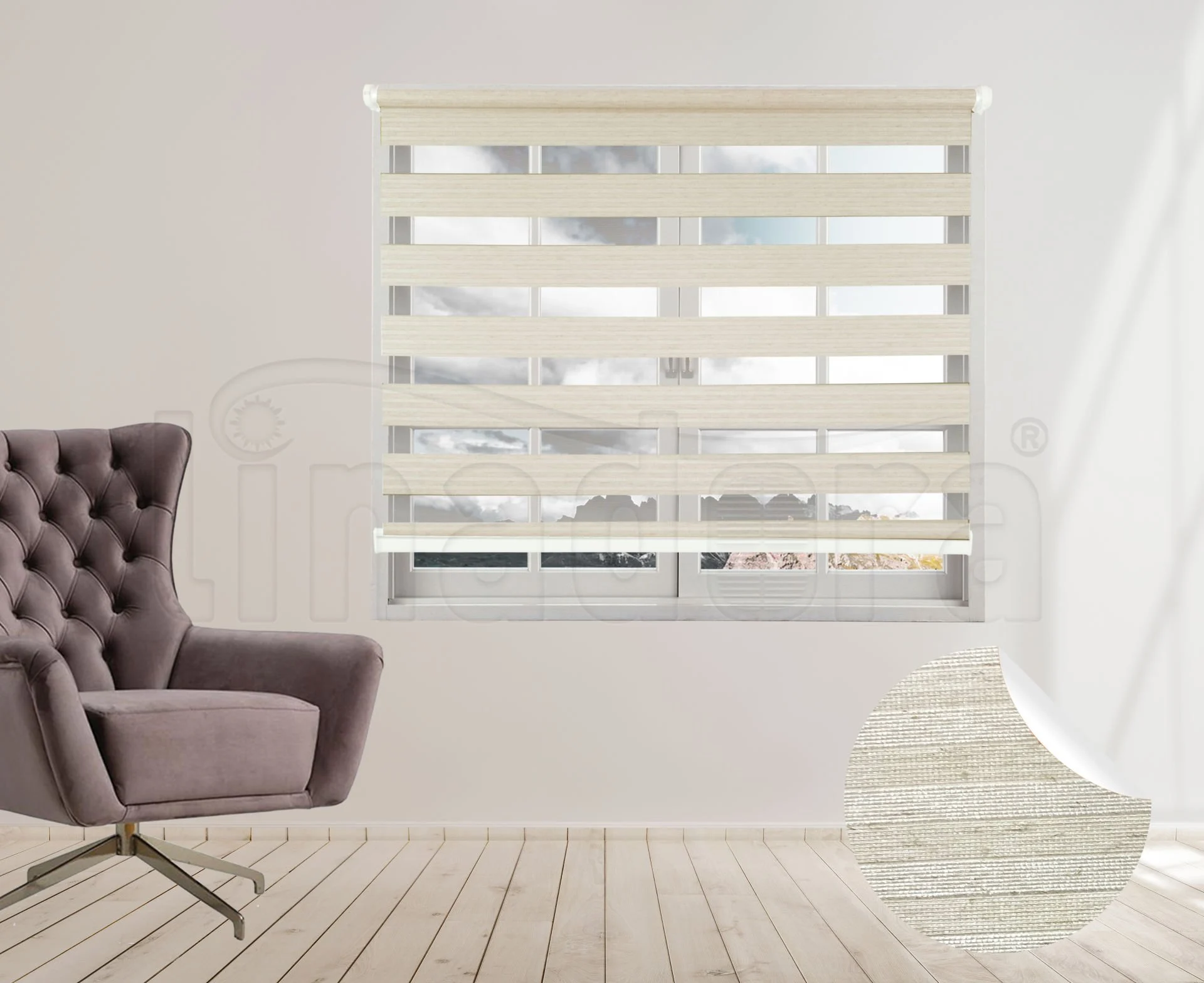Linadora Zebra Stor Plise Keten- 100 200 20344 Krem