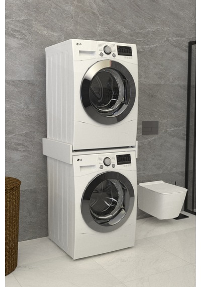 Solvo Banyo Dolabı Çamaşır Ve Kurutma Makinesi Dolabı Beyaz Beyaz