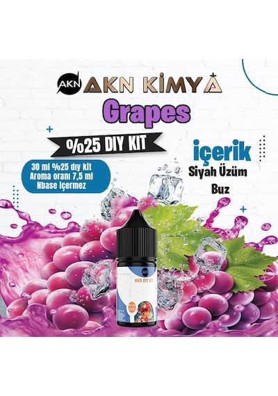 Grapes Yoğun Dıy Kit Siyah Üzüm Buz Gıda Aroması %25 Oranda Aroma İçerir Hazır Değildir 30 Ml
