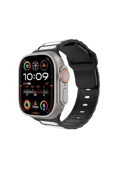 Apple Watch 11 10 9 8 7 6 Se Ultra Uyumlu 42 44 45 46 49mm Çift Renk Bakla Desen Hibrit Silikon Kordon Çok Renkli