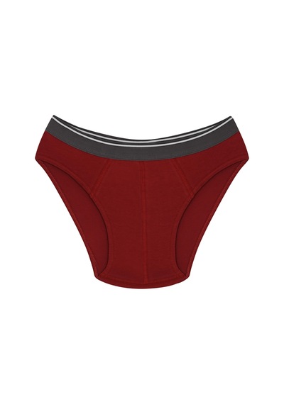 İbrahim Burak Etiler Collection Moda Çizgi Erkek Pamuk Likralı Slip Bordo 40132
