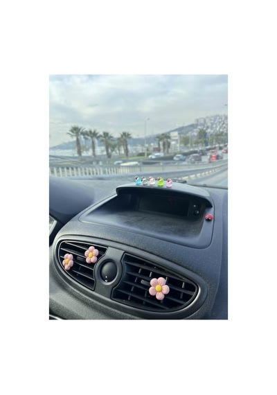 3lü Pastel Pembe Papatya Çiçeği Araba Klima Süsü Klips Süslemeleri Araç Içi Araç Aksesuar