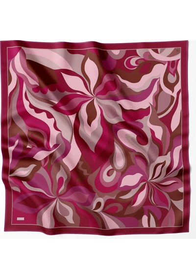 Belli Saf Twill İpek Eşarp 4108d-88 Bordo