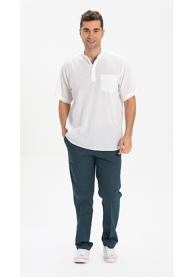 Eliş Şile Bezi Büyük Beden Şile Bezi Kısa Kol Tek Cepli Hakim Yaka Erkek Yazlık Tshirt Beyaz 3001-Beyaz Eliş Şile Bezi Büyük Beden Şile Bezi Kısa Kol Tek Cepli Hakim Yaka Erkek Yazlık Tshirt Beyaz 3001-Beyaz