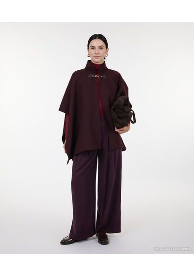 Yargıcı Toka Detaylı Panço 26kkyl6015x 016 Bordo