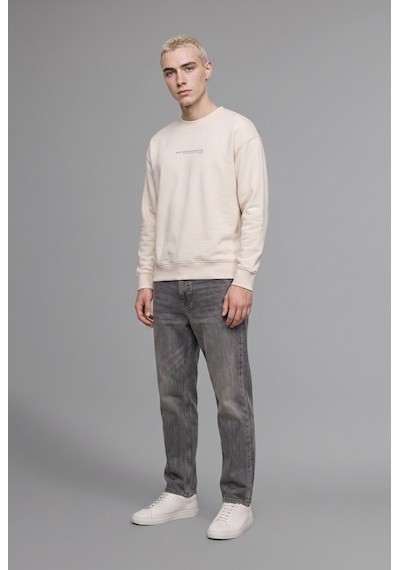 Defacto Boxy Fit Bisiklet Yaka Baskılı Sweatshirt X8282az25aubg672 Bej