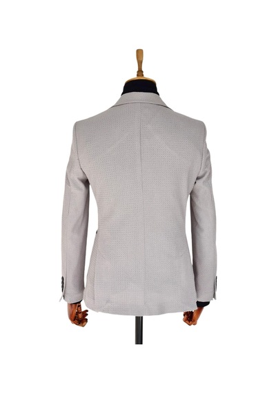 Massimo Rossi Erkek Tek Spor Ceket Çift Yırtmaçlı Gofre Bgl-st03587 Gri