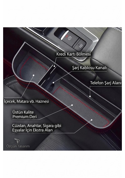 Araç Koltuk Arası Organizer Boşluk Doldurma Siyah universal
