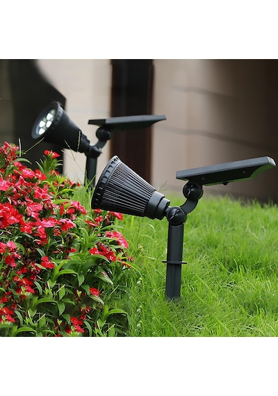 Solar Güneş Enerjili Bahçe Lambası 7 Led'li - Ip65 Su Geçirmez Ayarlanabilir Led Projektör, Dış Mekan Çim, Pati