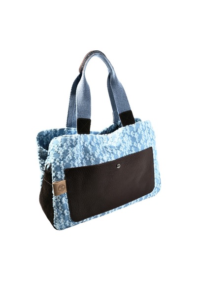 Biem Accessory Biem Açık Mavi-yırtık Desen Denim Salaş-retro Taş Trok Döşemeli Çok Gözlü Çanta Çok Renkli