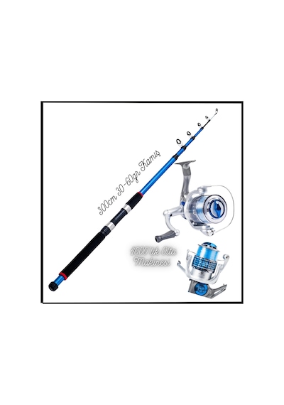 Uyguna-yakala 300cm 30-60gr Kamış + 4000'lik Olta Makinesi Hobi Kıyı Olta Takımı -ler.102
