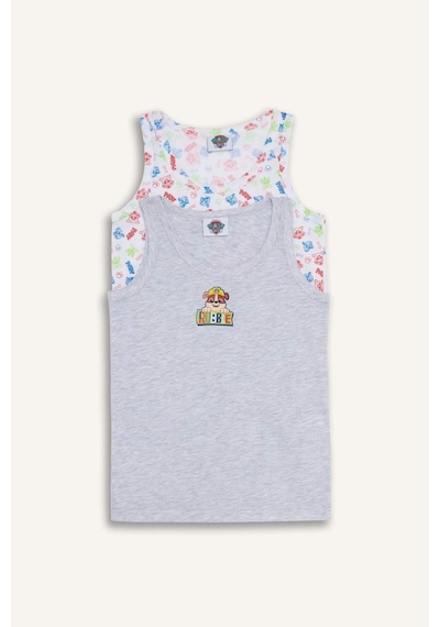 Defacto Paw Patrol Lisanslı Desenli 2li Gri Melanj Atlet Erkek Çocuk C2900a826spgr93 Gri-gr93