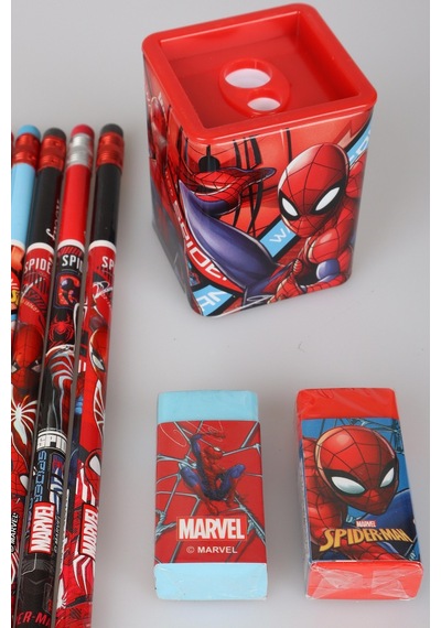 X Dekomus Lisanslı Spiderman Kırtasiye Seti 6 Adet Kurşun Kalem,2 Adet Silgi Ve Kalemtraş Diğer