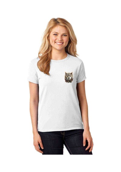 Watercolor Owl 2 Kadın Beyaz Tshirt