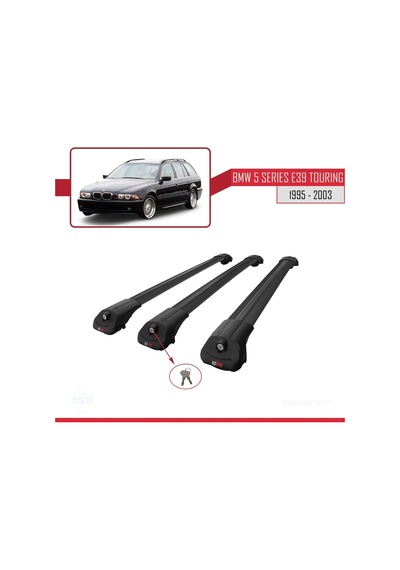 Bmw 5 Serisi E39 Tourıng 1995-2003 Arası İle Uyumlu Ace-1 Ara Atkı Tavan Barı Siyah 3 Adet Bar