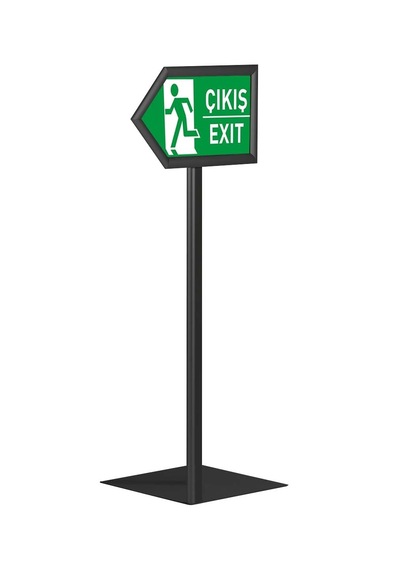 Ok - Yön Alüminyum Bilgilendirme Panosu Siyah Tek Taraflı- A4-21x30 Cm