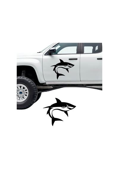 Köpekbalığı Sticker, Oto Sticker, Motor Sticker 17x15 Cm